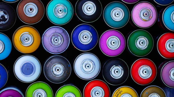 spray paint cans that can't be put in storage