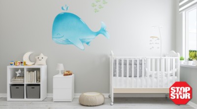 baby crib in a bright apartment room