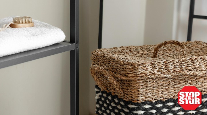 Bathroom Storage Hamper and Brush